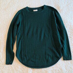 FatFace Emerald Green Crewneck Sweater Size 2 - Curved Hem Knit